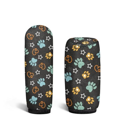 AFPANQZ Fashion Car Gear Shift Cover Set of 2 Pieces Universal Fit Most Vehicles SUVs Trucks Dog Paw Print Stretch-On Comfortable Grip Washable Comfortable Grip Swear Absorption - color: Dog Paw