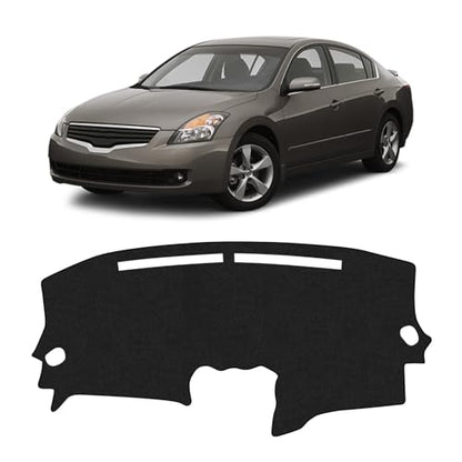 KUST Black Dash Cover Mat for Nissan Altima 2007-2012 Left Hand Driving Polyester Dashboard Cover Non-Slip Center Console Dash Cover Interior Accessories for Nissan Altima Sunshade No Glare - size: 53.15"×25.59"(Nissan Altima 07-12)