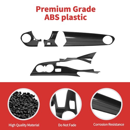 4Pcs Interior Trim Kit Cover Fit for 2016-2026 Chevy Camaro, Dashboard Gearshift Panel Cover,Carbon Fiber