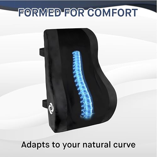 Samsonite Lumbar Support Pillow Mid and Lower Back with Cooling – Office Chair Back Cushion, Gaming Chair, Desk Chair, Car Seat Lumbar, Work from Home Office Accessories, Black with Cooling - color: Black With Cooling Gel