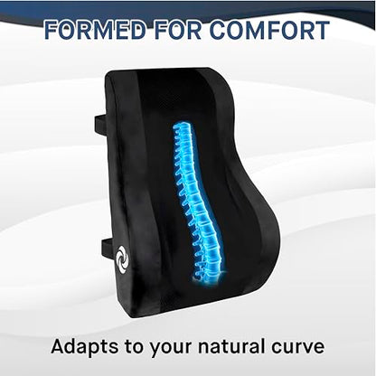 Samsonite Lumbar Support Pillow Mid and Lower Back with Cooling – Office Chair Back Cushion, Gaming Chair, Desk Chair, Car Seat Lumbar, Work from Home Office Accessories, Black with Cooling - color: Black With Cooling Gel