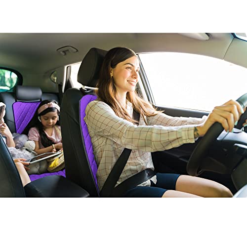 FH Group Car Seat Cushion – Neosupreme Single Front Seat Cover with Front Pockets, Airbag Compatible, Universal Fit Car Seat Cushion for Driver or Passenger Seat, SUV, Truck, Sedan & Van – Purple - color: Purple, style: Front