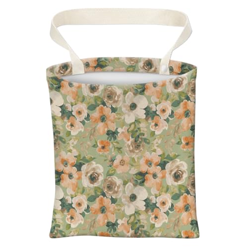Car Trash Can, Cute Car Trash Bag, Hanging Car Organizer and Storage Bag, Trash Bin for Car Accessories, Vehicle, Travelling, Camping Cute Green White Flower - color: Cute Green White Flower
