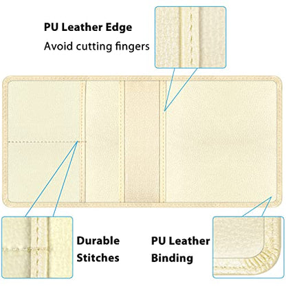 Car Insurance and Registration Holder, 5.5 x 5 Inch PU Leather Vehicle Glove Box Organizer Wallet Case for Insurance Card, Driver License, Paperwork - Champagne - color: Champagne