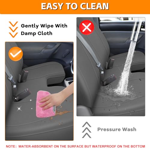 Truck Bench Seat Cover Compatible with 2005-2014 Toyota Tacoma with Large Notched, Charcoal