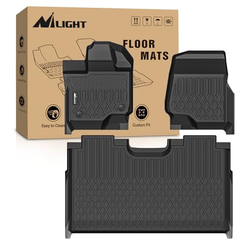 Nilight TPE Floor Mats for Ford F-150 F150 Lightning SuperCrew Cab Bucket Seats 2015 2016 2017 2018 2019 2020 2021 2022 2023 2024 2025 2026 All Weather Custom Fit Heavy Duty Floor Liners - color: 2015-2026 Ford F150 |Crew Cab Bucket Seat