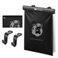 Mistriddle Headrest Hanging Car Trash Bag Holder - Aluminum Alloy with 25 Disposable Trash Bags, 2 Headrest Hooks, Compact Car Garbage Bin for Back Seat, Office, Travel & Camping (Black)