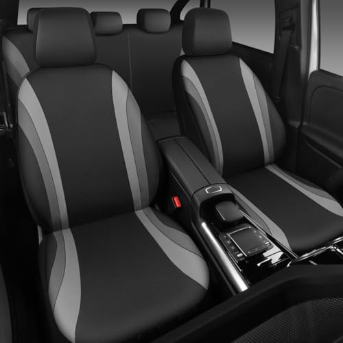 CAR PASS EVA Waterproof Car Seat Covers Full Set,Black Gray Seat Covers for Cars,Airbag Compatible,Universal Fit Sedans,Vans,SUVs,Trucks (Black and Gray) - color: black gray full set eva waterproof, size: full set