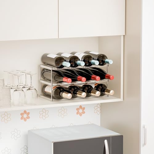Yieach Stackable Water Bottle Organizer for Stanley,Yeti 40 oz and Others Tumbler Organizer,3 Tier Waterbottle Storage Rack,Clear Acrylic Cup Organizers for Kitchen Cabinets,Countertop,Pantry Shelf - size: 3 Tier Hold 12 Bottle