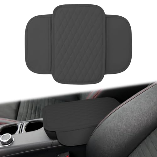 Car Center Console Cover, Anti-Scratch Leather and Memory Foam Center Console Cover, Hand Rest Pillow with 2 Organizer Pockets Storage Bags, Universal Fit for Most Vehicles, Car Accessories (Grey) - color: Gray