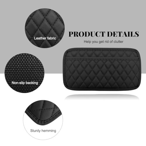 2 PCS Car Side Pocket Organizer, Leather Adhesive Auto Side Seat Back Storage Pocket, Waterproof Phone Document Sunglasses Holder Vehicle Gap Filler Pouch, Car Accessories (Large) - size: Large