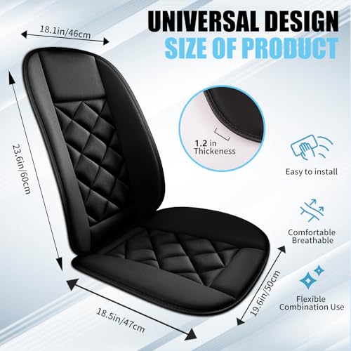 Car Seat Cushion with Back Support Pillow, Car Seat Cushion for Long Driving, Breathable Car Seat Protector, 1.2'' Thick Memory Foam Design for Pain Relief, Seat Pad for Car SUV Truck (Black) - color: Black