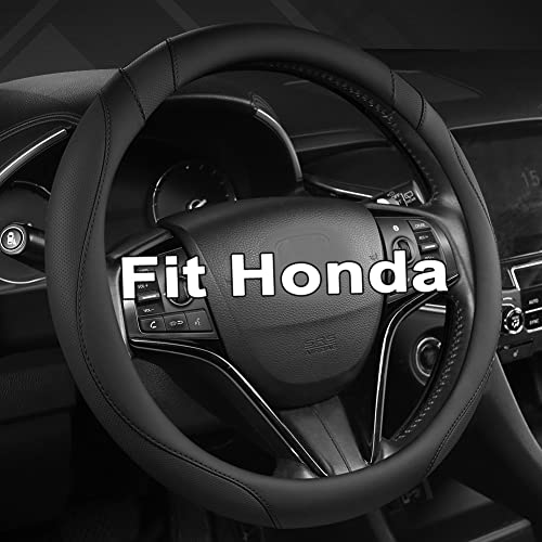 West Llama Customized Auto Car Steering Wheel Cover for Honda Civic, CR-Z, Insight, S2000, 14" - 14.25" (Black-Small Size) - color: A-Black, size: Small Size (14 ''-14 ½'')