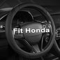 West Llama Customized Auto Car Steering Wheel Cover for Honda Civic, CR-Z, Insight, S2000, 14" - 14.25" (Black-Small Size) - color: A-Black, size: Small Size (14 ''-14 ½'')