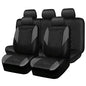 CAR PASS Quilting Leather Seat Covers Full Set,Universal Waterproof Deluxe PU Premium Car Seat Cover with 5mm Composite Sponge Inside,Airbag Compatible,Front and Rear Seat Cover for Sedan SUV Van,Gray - color: Black And Gray, size: Full Set (Front and Rea