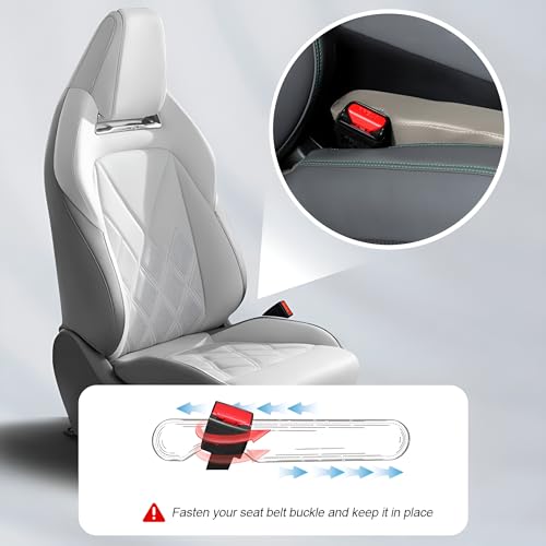 Mandark Car Seat Gap Filler, 2PCS Leather Vehicle Gap Stopper to Fill Between Seat and Console, Automotive Crevice Plug Blocker Accessories from Dropping, Universal for SUV, Sedan, Truck (White) - color: White