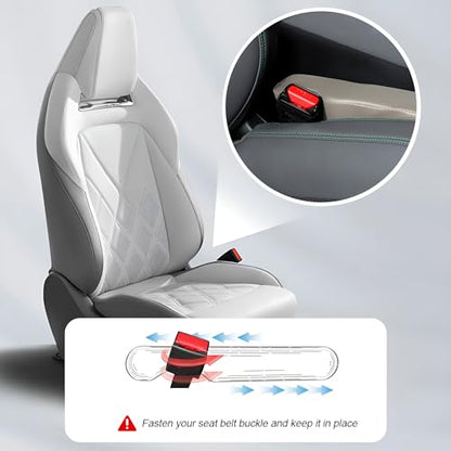 Mandark Car Seat Gap Filler, 2PCS Leather Vehicle Gap Stopper to Fill Between Seat and Console, Automotive Crevice Plug Blocker Accessories from Dropping, Universal for SUV, Sedan, Truck (White) - color: White