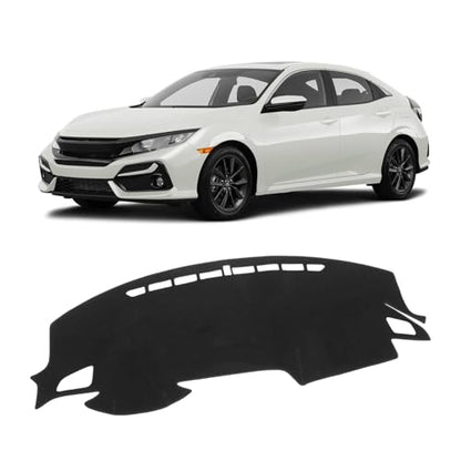 KUST Black Dash Cover Mat for Honda Civic 2016-2021 (Hatchback/Sedan/Coupe) Polyester Non-Slip Dashboard Cover Interior for Civic Accessories Sunshade Windshield Glare - size: 56.8''×17.2'' (Honda Civic 16-21)