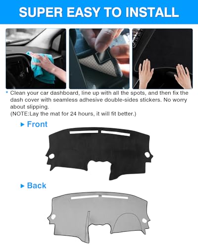 Autorder Dashboard Cover Mat Fit for 2007-2012 Nissan Altima Accessories Dash Cover Flannel Dash Mat Sunshade Glare UV Rays Protector - size: Black 2007-2012 Nissan Altima