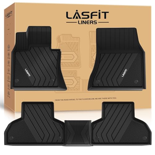 LASFIT Floor Mats for BMW X5 (F15) 2014-2018 / for BMW X6 (F16) 2015-2019, Custom Fit TPE All Weather Floor Liners 1st & 2nd Row Car Mat, Black - size: 3) X5 2014-2018 | X6 2015-2019 | Floor Mats