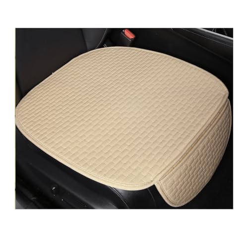 Yourkar 2PCS Car Seat Bottom Cover Pad, Breathable Auto Front Seat Button Cushion Mat with Pocket, Soft Comfortable Vehicle Seat Protector Pad, Universal Truck SUV Car Accessories (Beige) - color: Beige, size: 2 PCS