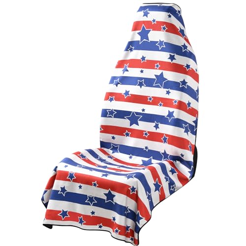 FLORICH Car Seat Cover Towel, Car Seat Protector Front Seats, Sweat Towel Car Seat Covers for Post Gym Workout, Running, Swimming and Beach, Non-Slip Car Seat Towel Covers Fit for Most Cars Trucks SUV - color: Stars & Stripes