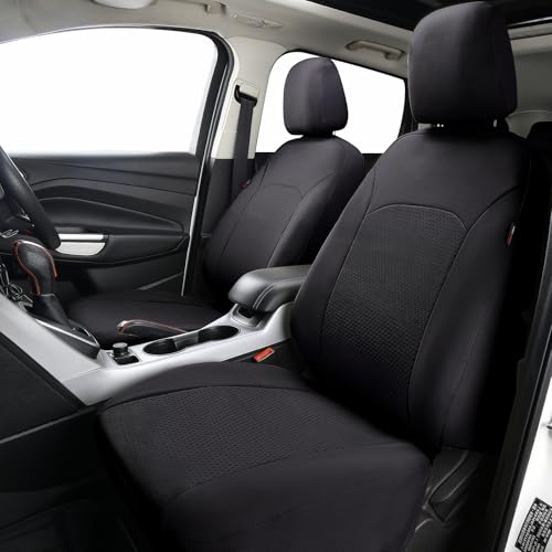 Flying Banner Car Seat Covers Front Seats Rear Bench Polyester car seat Protectors Easy installations Rear Bench Split Classic Man Lady Truck - color: Full set neoprene Solid Black