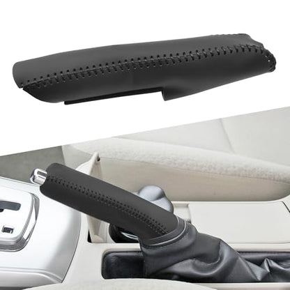 Genuine Leather Handbrake Protector Cover Compatible with Toyota Corolla 2009-2013 Anti-Slip Hand Brake Parking Lever Sleeve Black