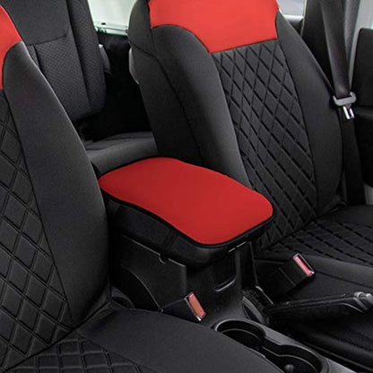 FH Group Faux Leather Center Console Armrest Cushion, Luxury Seat Box Cover Protector fits Most Cars, SUVs, and Trucks Red - color: Red, style: Console Cover (Plain)