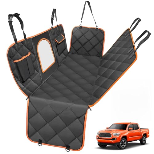 Dog Seat Cover for Tundra/Tacoma/Silverado/Nissan Frontier, 4-in-1 600D Scratchproof Pet Seat Cover Waterproof Dog Hammock Backseat Protection for Trucks (X-Large (60" W x 64" L))