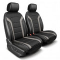 FH Group Front Set Faux Leather Car Seat Covers Cushions for Low Back Seat, Universal Fit, Airbag Compatible Seat Cover for SUV, Sedan Gray/Black - color: Gray - Front Set