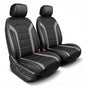 FH Group Front Set Faux Leather Car Seat Covers Cushions for Low Back Seat, Universal Fit, Airbag Compatible Seat Cover for SUV, Sedan Gray/Black - color: Gray - Front Set