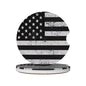 Black White American Flag Absorbent Ceramic Car Coasters for Cup Holders, 2.56" Anti Slip Insert Cup Coasters for Women Men (2 PCS) - color: Black White American Flag
