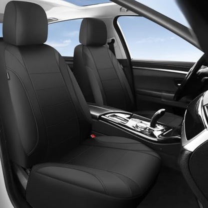 CAR PASS Neoprene EVA Waterproof car seat Covers Front Seats Only, Universal fit for SUV Vehicles Automotive with 5mm Composite EVA Inside,Airbag Compatible (Two Seats, Black and Black) - color: Black And Black