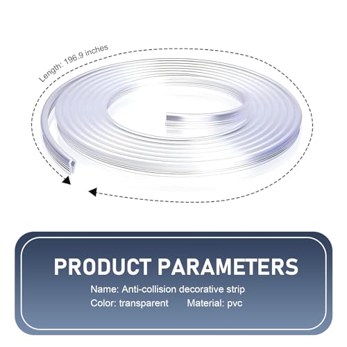 Car Door Edge Guards, 16.4 Ft U-Shaped Anti-Collision Protection Strips for Car Windows Hood Trunk, PVC Flexible Cuttable Sealing Decorative Strips, for Most Cars Furniture Bags (Transparent)