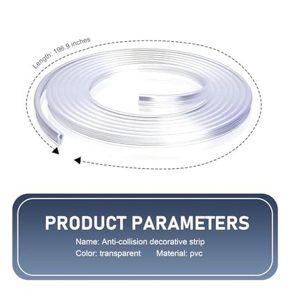 Car Door Edge Guards, 16.4 Ft U-Shaped Anti-Collision Protection Strips for Car Windows Hood Trunk, PVC Flexible Cuttable Sealing Decorative Strips, for Most Cars Furniture Bags (Transparent)