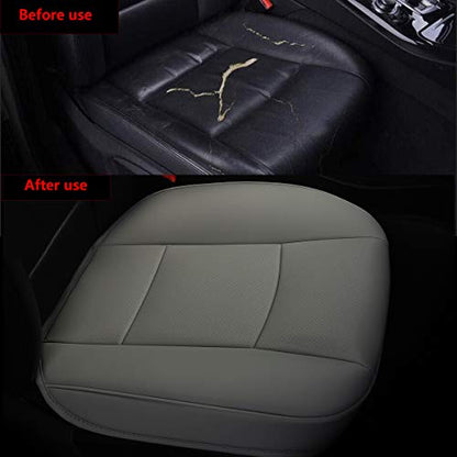 Car Interior PU Leather Car Seat Cover Protector Front Car Seat Cover,Single Seat Cover (Width 20.8×deep 21×Thick 0.2 inch) (Gray) Taupe - color: Dark grey