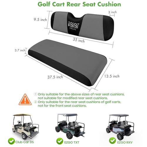 10L0L Golf Cart Seat Covers, Super Comfort Cooler Than Vinyl Seat Cover, Front and Rear Seat Cover for Yamaha EZGO Club Car, No Drilling Breathable Mesh Bench Seat Blanket, Machine Washable - color: Dark Gray + Black, style: Rear Seat - Universal for Yama
