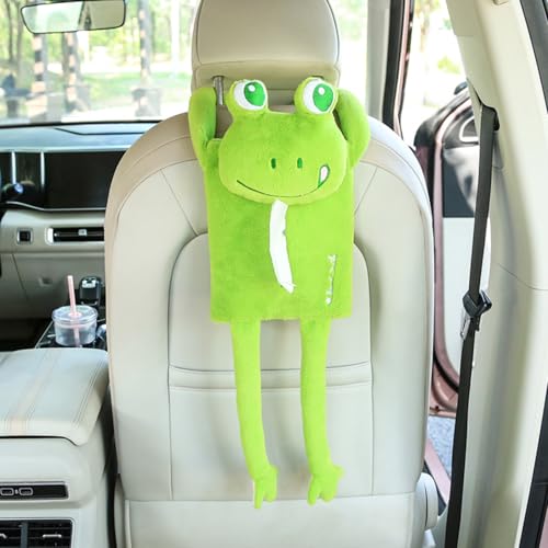 Plush Monkey Tissue Box Holder, Plush Pocket Tissue Cover for Car, Home, Office, Desk, Bathroom, Cute Decorative Soft Organizer (Long Leg Frog) - color: Long Leg Frog