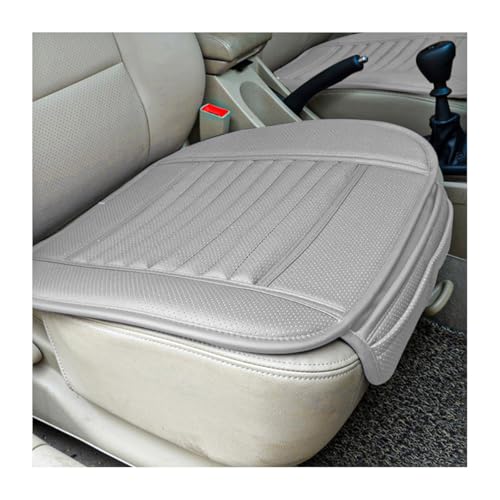 DXNQ Car Seat Cover, Leather Car Interior Front Bottom Seat Covers with Storage Pocket, Comfortable Anti-Slip Seat Cushion Covers for Car SUV Truck and Van, Car Accessories (Gray) - color: Gray, size: Regular Leather