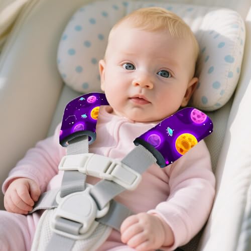 Kid's Seat Belt Cover Pad,Soft Shoulder Seatbelt Covers for Kid,Cute Toddler Seat Cushion (Planet) - color: Planet