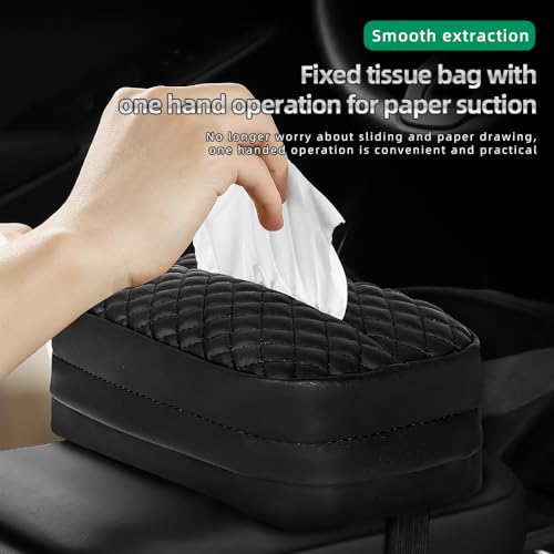 Car Tissue Holder for 120 Standard Tissue Boxes, Facial Tissue Holder for Auto Headrest, Faux Leather Napkin Box Cover, Large Capacity Car Tissue Dispenser Fits for 120 Kleenex Tissues Box (Brown) - color: Brown