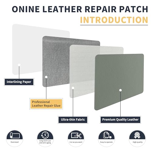 ONine Leather Repair Tape,Self Adhesive Leather Repair Patch,Leather Patches for Furniture,Sofa,Car Seats,Office Chair. Vinyl Repair Kit 8x48in(Blue Gray-Litchi Grain) - color: Blue Gray-Litchi Grain, size: 8 x 48 inches