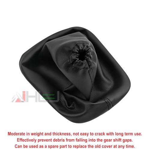 AJHLJ® Car Shift Gear Stick Handbrake Cover Manual Shift Boot Black Leather Boot Cover Case for to-yo-ta Co-Rolla 2007 2008 2009 2010 2012 2013 (Gearbox Shift dust Cover) - color: Gearbox shift dust cover