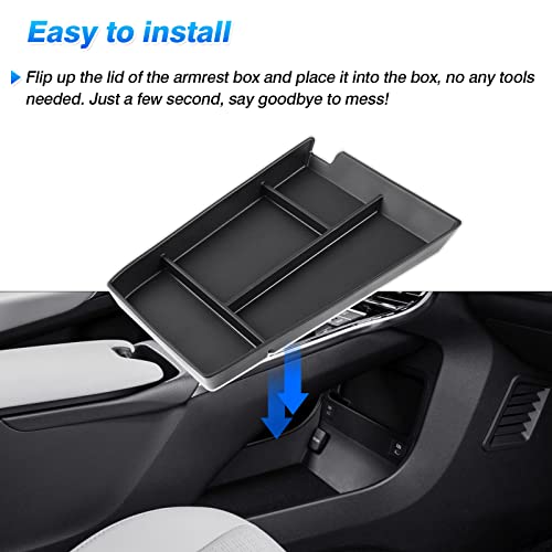 Autorder Center Console Bottom Organizer for 2023 2024 2025 Toyota bZ4X/ Subaru Solterra Accessories Lower Center Console Storage Tray - size: 2023-2026 Toyota BZ4X