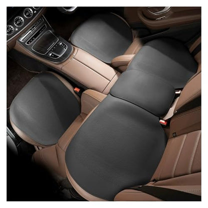 Summer Car Seat Cushion Perforated Breathable Ventilated Non-Slip All-Season Auto Cushion Pad(Black,3-Piece Set) - color: Black, size: 3-piece set