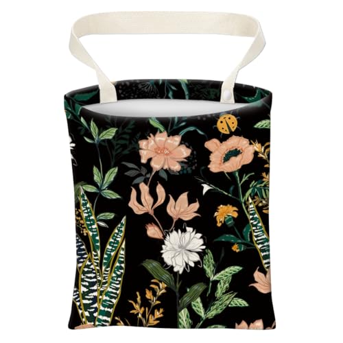 Car Trash Can, Cute Car Trash Bag, Hanging Car Organizer and Storage Bag, Trash Bin for Car Accessories, Vehicle, Travelling, Camping Cute Dark Flower - color: Cute Dark Flower