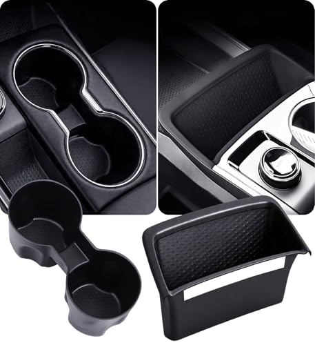 Cup Holder Insert & Wireless Charging Protective Mat for Chevrolet Equinox 2026 2025(Not for EV) Interior Accessories Cup Holders & Wireless Charger Cover Pad for Chevy Equinox 2025-2026, Black - style: Fits for 2025-2026 Equinox (Not for EV)