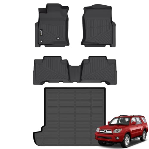 Jenofa-Floor Mats for Toyota 4Runner 2003-2009 5 Seater Cargo Mat Car Mats for 4Runner All Weather Waterproof Durable Rubber Floor Liner Accessories Full Set 2009 - style: 20|For 4runner 5 seat|2003-2009|Set