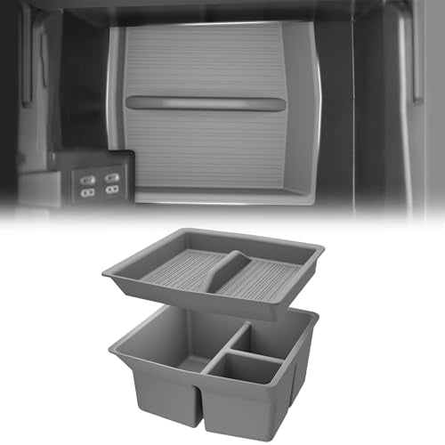 Center Console Organizer for Toyota Sienna 2021-2026, Armrest Box Secondary Tray Storage Silicone Armrest Box Insert Organizer (Gray) - size: Center Console Organizer